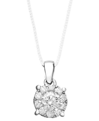 Prestige Unity Diamond Necklace, 14k White Gold Diamond Pendant