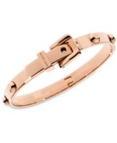 Michael Kors Bracelet, Rose Gold-Tone Steel Buckle Bangle Bracelet