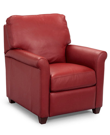 Pavia Leather Club Recliner Chair - Furniture - Macy&#39;s