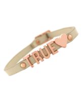 BCBGeneration Bracelet, Rose Gold-Tone Nude PVC "True Love" Mini Affirmation Bracelet