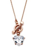 Juicy Couture Necklace, Rose Gold-Tone Cubic Zirconia Heart Pendant Necklace (5 ct. t.w.)