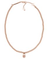 Michael Kors Necklace, Rose Gold-Tone Bead Padlock Necklace - Only @ Macy's!