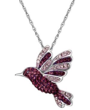 Purple crystal hummingbird pendant