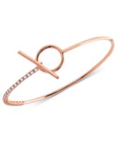 CRISLU Bracelet, 18k Rose Gold Over Sterling Silver Cubic Zirconia Toggle Bangle Bracelet (3/4 ct. t.w.)