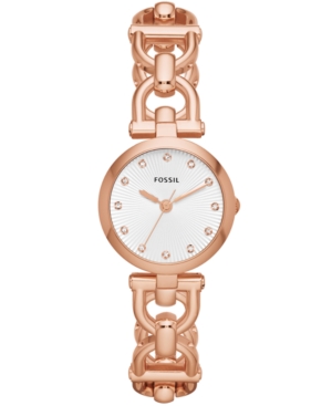 UPC 796483030909 product image for Fossil Women's Olive Rose Gold-Tone Stainless Steel D-Link Bracelet Watch 28mm E | upcitemdb.com