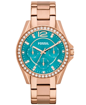 UPC 796483030848 product image for Fossil Women's Riley Rose Gold-Tone Stainless Steel Bracelet Watch 38mm ES3385 | upcitemdb.com