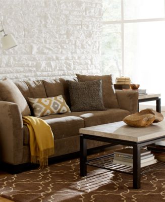 Elliot Fabric Sofa Living Room Furniture Collection - Furniture - Macy ...