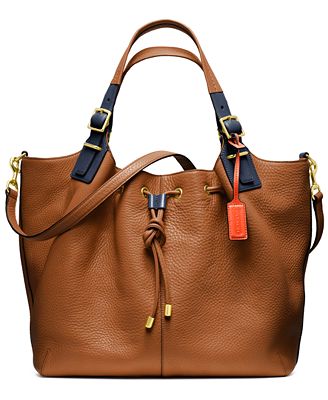 COACH SOFT LEGACY DRAWSTRING XL SHOULDER BAG IN PEBBLED LEATHER - COACH - Handbags & Accessories ...