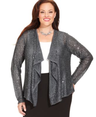 long sequin cardigan plus size