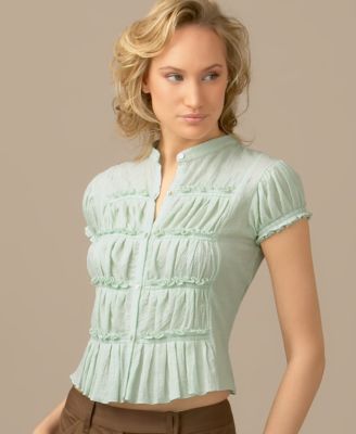 Studio M Gauze Ruffled Blouse