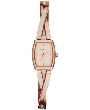 UPC 674188250948 product image for DKNY Women's Crosswalk Rose Gold Ion-Plated Stainless Steel Half-Bangle Bracelet | upcitemdb.com