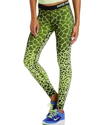 lime green and black nike leggings