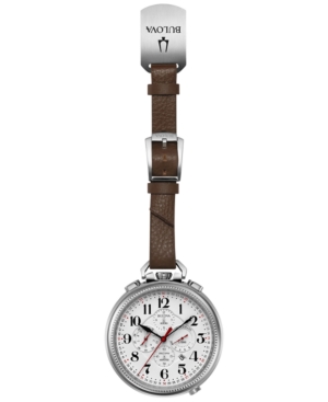UPC 042429535725 product image for Bulova Men's Chronograph Brown Leather Strap Pocket Watch 56mm 96B249 | upcitemdb.com