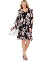 Evan Picone Plus Size Tiered Printed Dress & Jacket Evan Picone Plus Size Tiered Printed Dress & Jacket