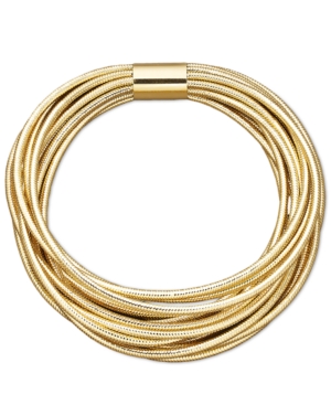 Silicone Bracelet, Multi Strand Stretch Bracelet With 14k Gold Detail