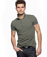 Armani Jeans Shirt, AJ Hidden Collar Logo Polo Shirt