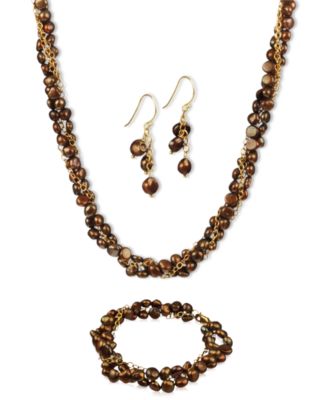jewelry pearl freshwater cultured 18k sterling silver gold cranberry bronze