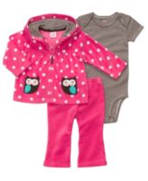 Carter's Baby Set, Baby Girls Owl Microfleece 3-Piece Set