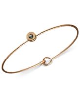 Jill Zarin Bracelet, Rose Gold-Tone Single Clear Crystal Stone Bracelet