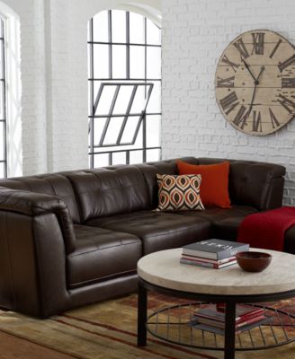 Martino Leather Sectional Living Room Furniture Collection ...
