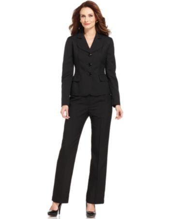 macys womens black suits