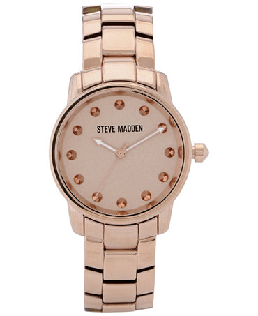Steve Madden Watch, Women's Rose Gold-Tone Bracelet 35mm SMW00016-07 ...