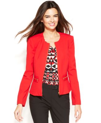 calvin klein collarless blazer