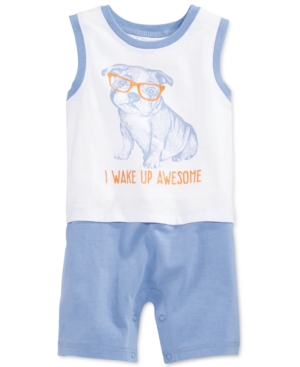 UPC 706255400892 product image for First Impressions Baby Boys' Wake Up Awesome Sunsuit, Only at Macy's | upcitemdb.com