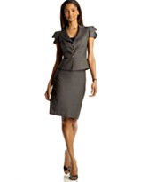 Nine West Two Piece Notched Collar Skirt Suit