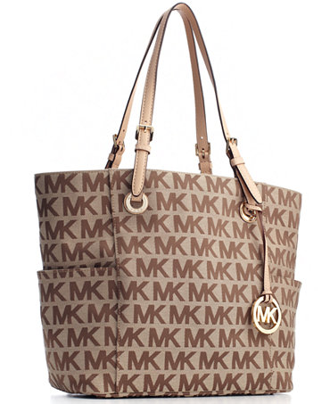 MICHAEL Michael Kors Block Monogram Signature Tote - Handbags & Accessories - Macy&#39;s