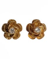 Betsey Johnson Earrings, Crystal Flower