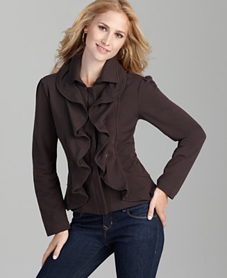 ... Knit Ruffle Double Placket Jackets Blazers Women s Macy s - Stylehive