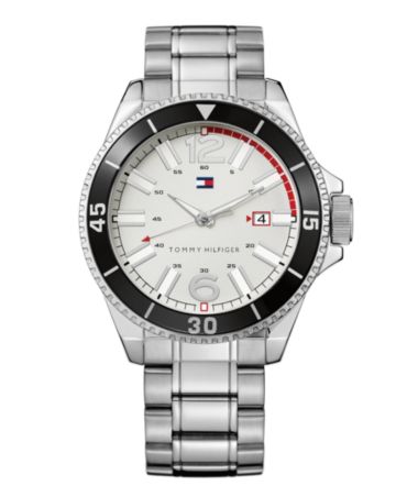 Tommy Hilfiger Watch, Men's Essential Silver-Tone Mixed Metal Bracelet ...