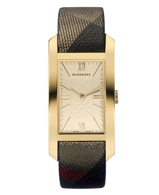 shimmer 18mm burberry swiss strap leather check watches jewelry