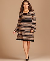 INC International Concepts Plus Size Dress, Long Sleeve Printed Empire INC International Concepts Plus Size Dress, Long Sleeve Printed Empire
