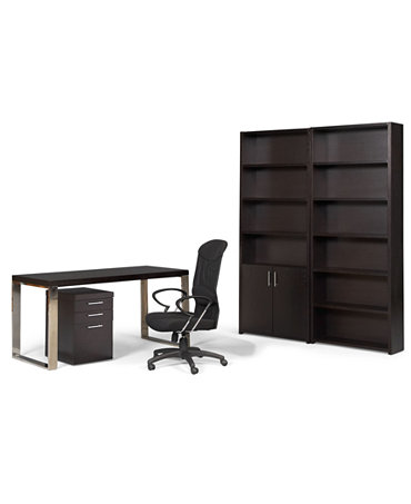 Stockholm Home Office Furniture, 5 Piece Set (Desk, Chair, File 