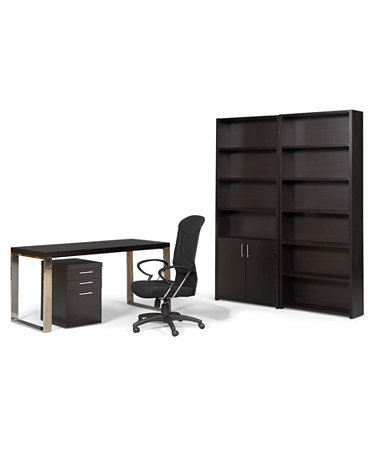 Stockholm Home Office Furniture, 5 Piece Set (Desk, Chair, File