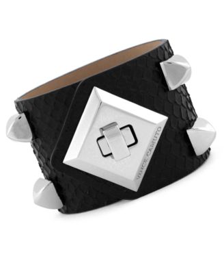 Vince Camuto Bracelet, Light Rhodium Snake Turnlock Cuff Bracelet