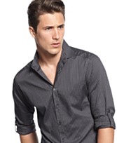 INC International Concepts Shirt, Long Sleeve Bradly Stripe Shirt