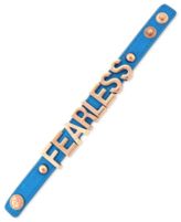 BCBGeneration Bracelet, Rose Gold-Tone Neon Blue Fearless Affirmation Bracelet