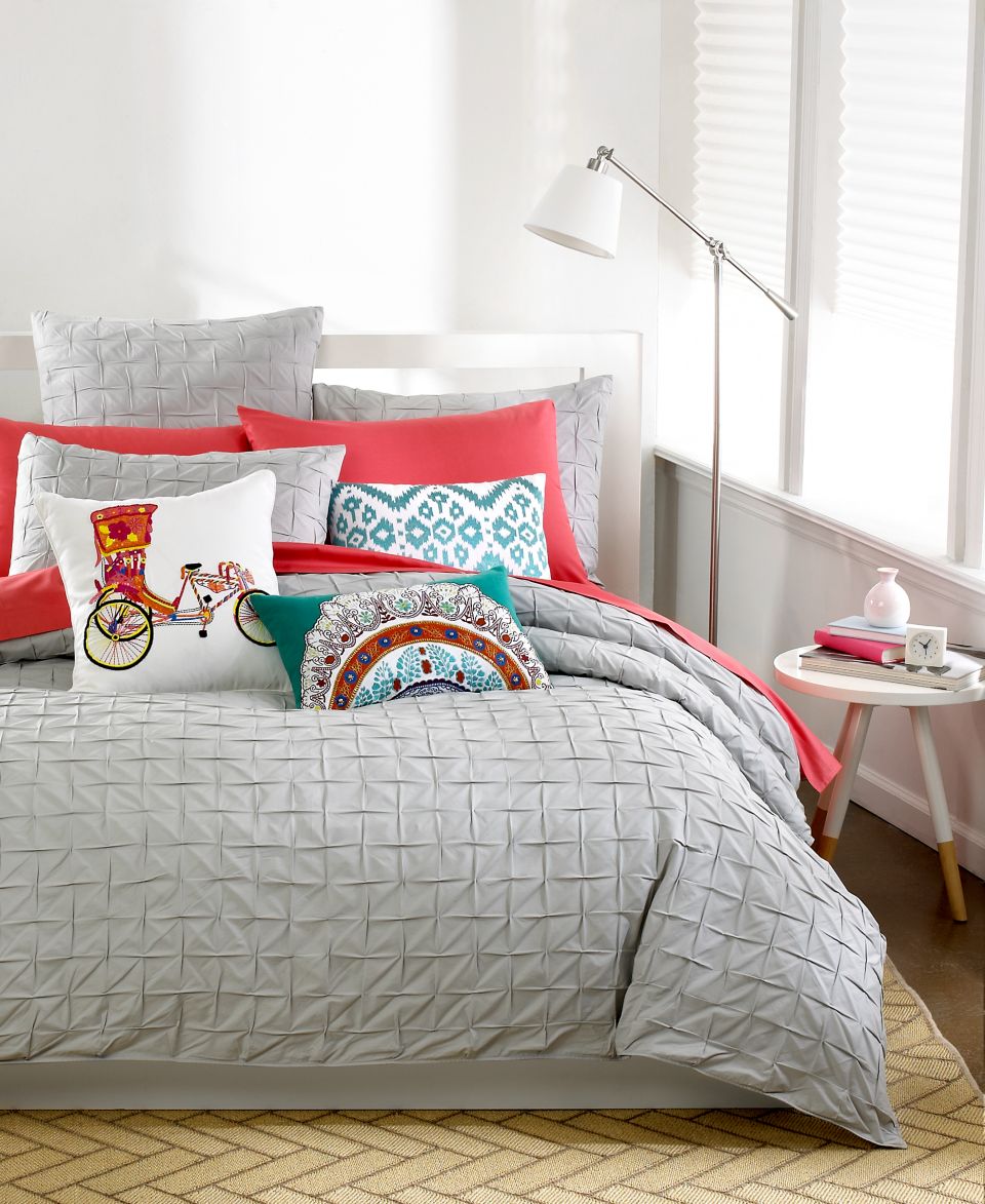 Bar Iii Box Pleat Grey Full Queen Comforter Bedding Collections On