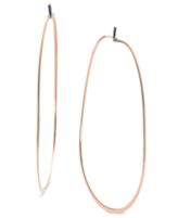 Michael Kors Earrings, Rose Gold-Tone Large Oval Hoop Earrings