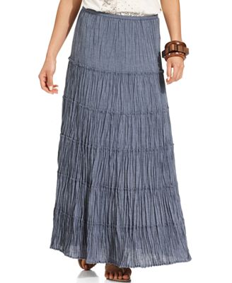 petite tiered maxi skirt