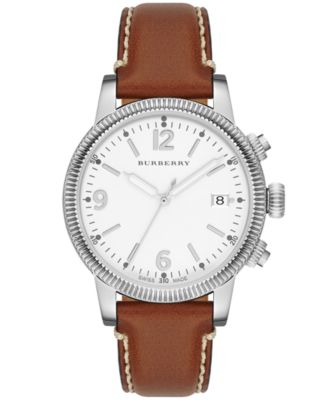 Burberry Watch, Women's Swiss Smooth Tan Leather Strap 38mm BU7823