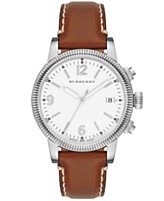 Burberry Watch, Women's Swiss Smooth Tan Leather Strap 38mm BU7823