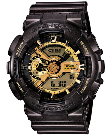 G-Shock Men's Analog-Digital Brown Resin Strap Watch 51x55mm GA110BR-5A - Watches - Jewelry