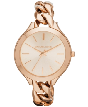 UPC 796483035843 product image for Michael Kors Women's Slim Runway Rose Gold-Tone Stainless Steel Bracelet Watch 4 | upcitemdb.com