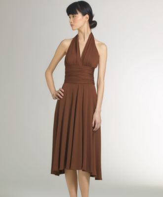 Anne Klein Ruched-Waist Halter Dress