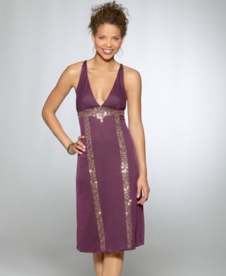 Rampage Crisscross Sequined Dress