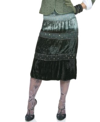 Angie Tiered Crushed Velvet Skirt